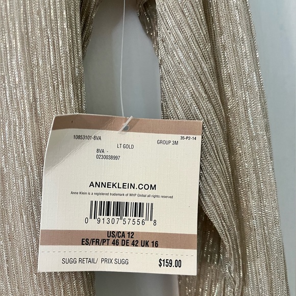 NWT Anne Klein Belted Gold Dress✨ - Picture 4 of 7